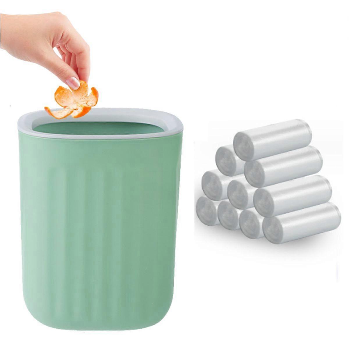 Tiny Desktop Trash Can ,Mini Waste Bin with 100 pcs Trash Bags,Modern Small Garbage Bin