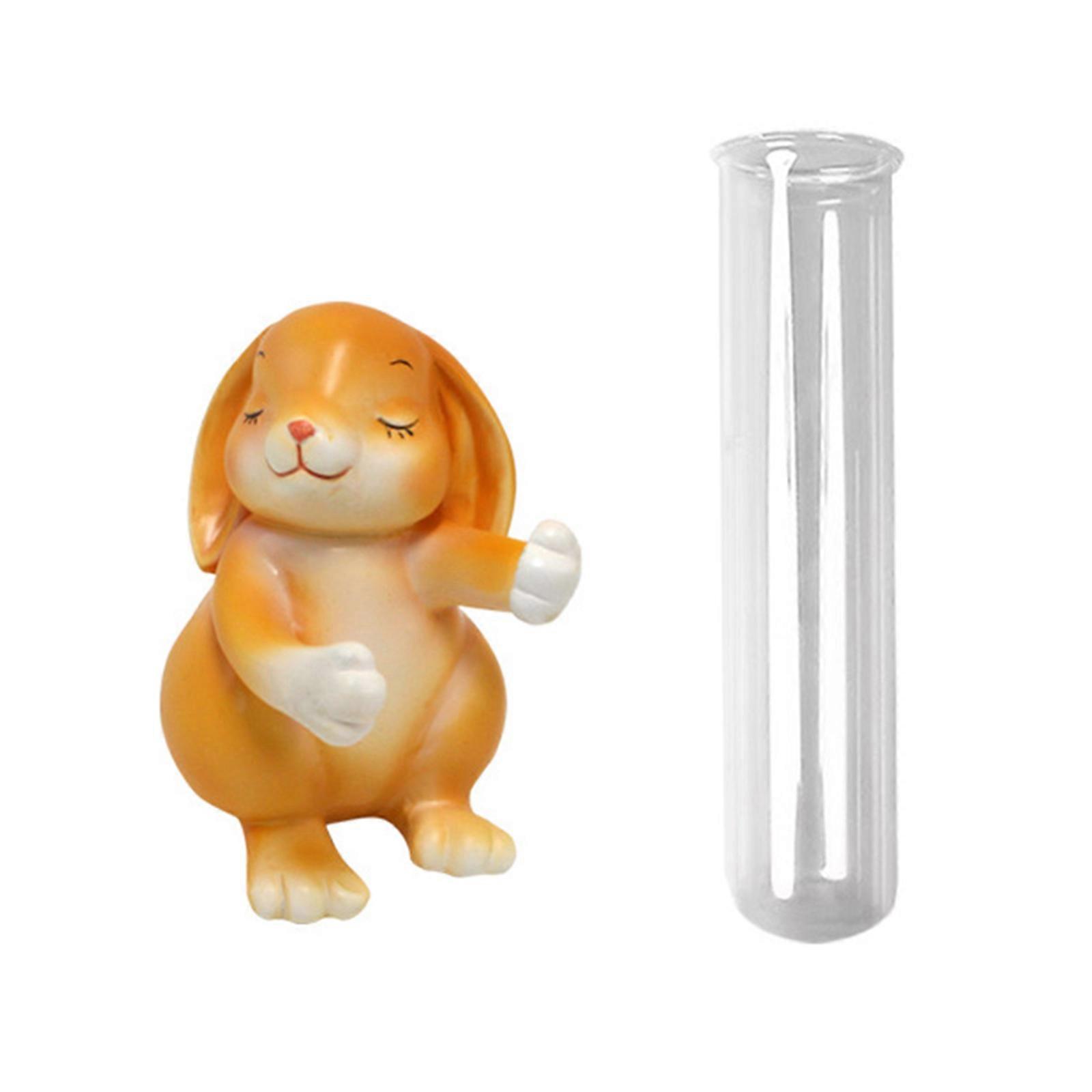 Vase à fleurs simple sur le thème des animaux Ornement de bureau de vase à essai en résine durable adapté à la maison et au bureau