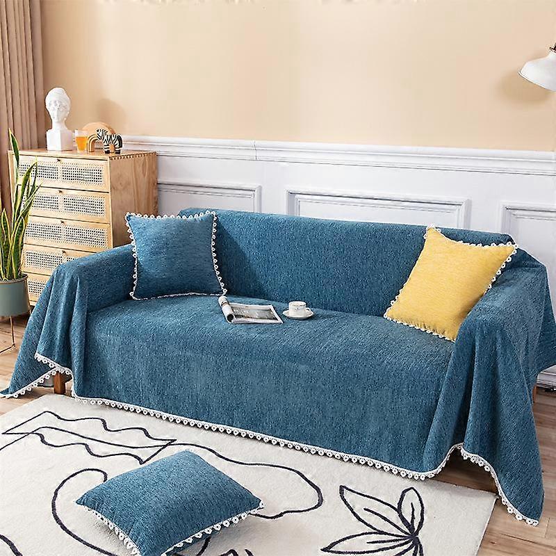 Sofa Cover for Living Room Plain Dyed Sofa Towel Anti Cat Scratch Fashion Lace Multi-function Sofa Home Decorative Throw Blanket