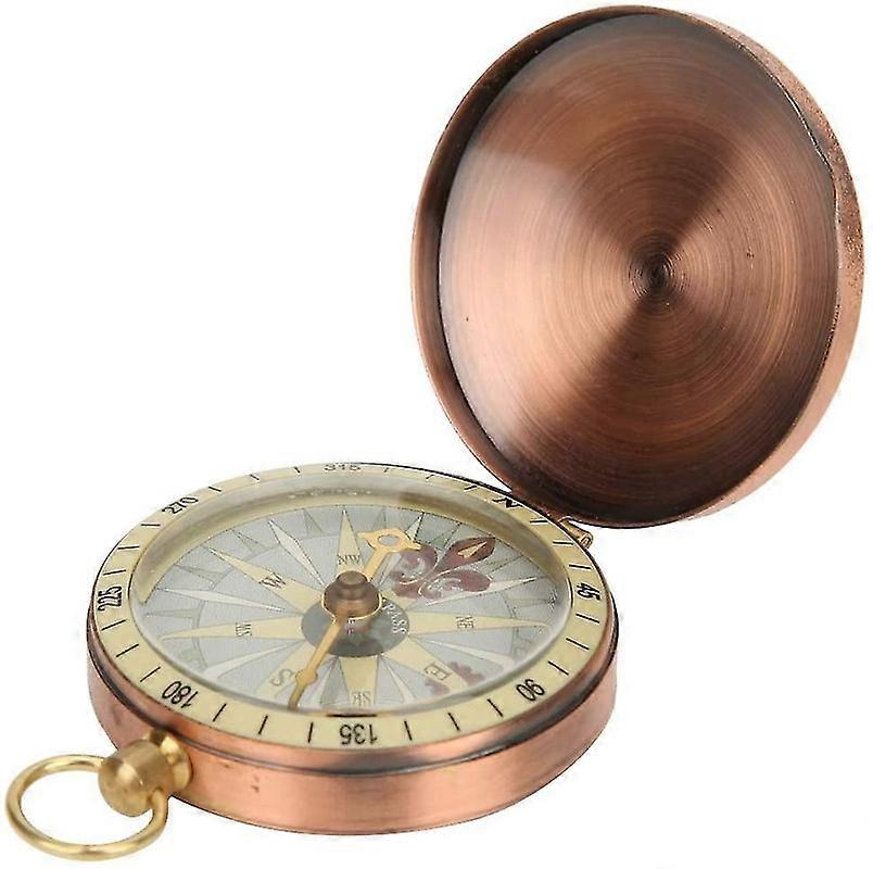 خمر بوصلة معدنية الوجه بوصلة جيب ووتش بوصلة مناسبة للتخييم المشي لمسافات طويلة