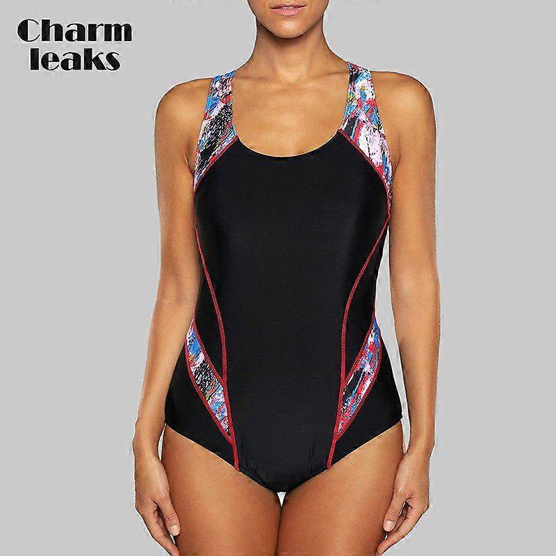 Charmleaks חתיכה אחת נשים ספורט בגדי ים ספורט ספורט בגד ים קולורבלוק חוף מונוקיני בגד ים