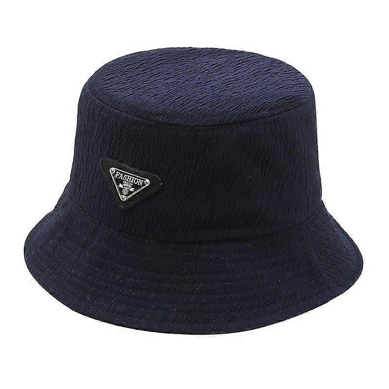 Triangular Logo Sun-Blocking Bucket Hat for Outdoor Casual Wear, Adjustable Size, Lightweight Fabric, Stylish Design