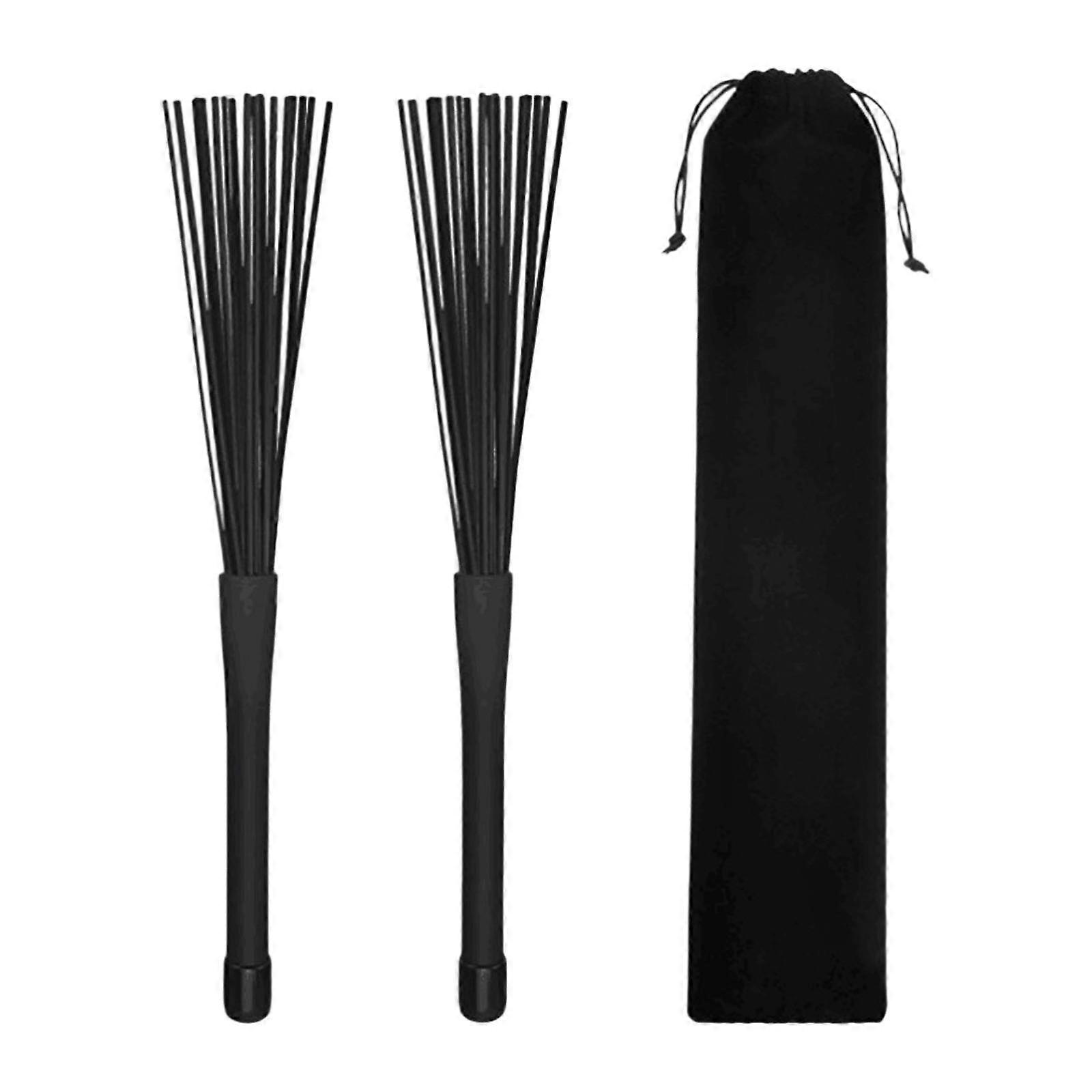 Drum Brushes Nylon Wire Brushes Extendable with Handle Convenient Percussion