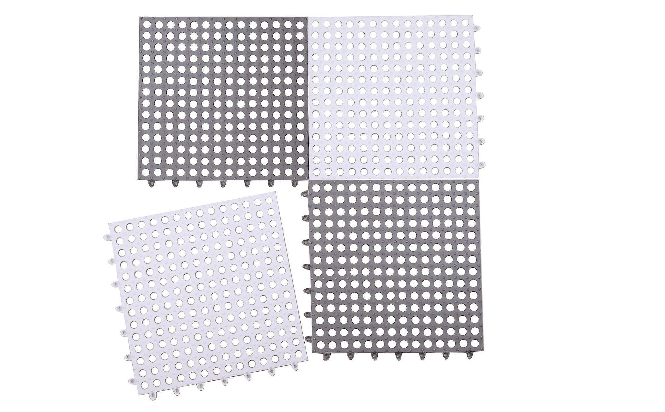 12 Pack Interlocking Non Slip Drainage Pisos Azulejos, 11,8 x 11,8 polegadas Soft PVC Shower Shower Floor Mat