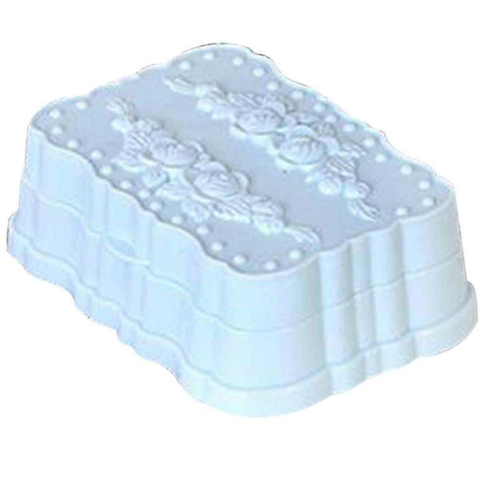 1Rose Soap Box Dish Drain Rack Bathroom Shower Container with Cover