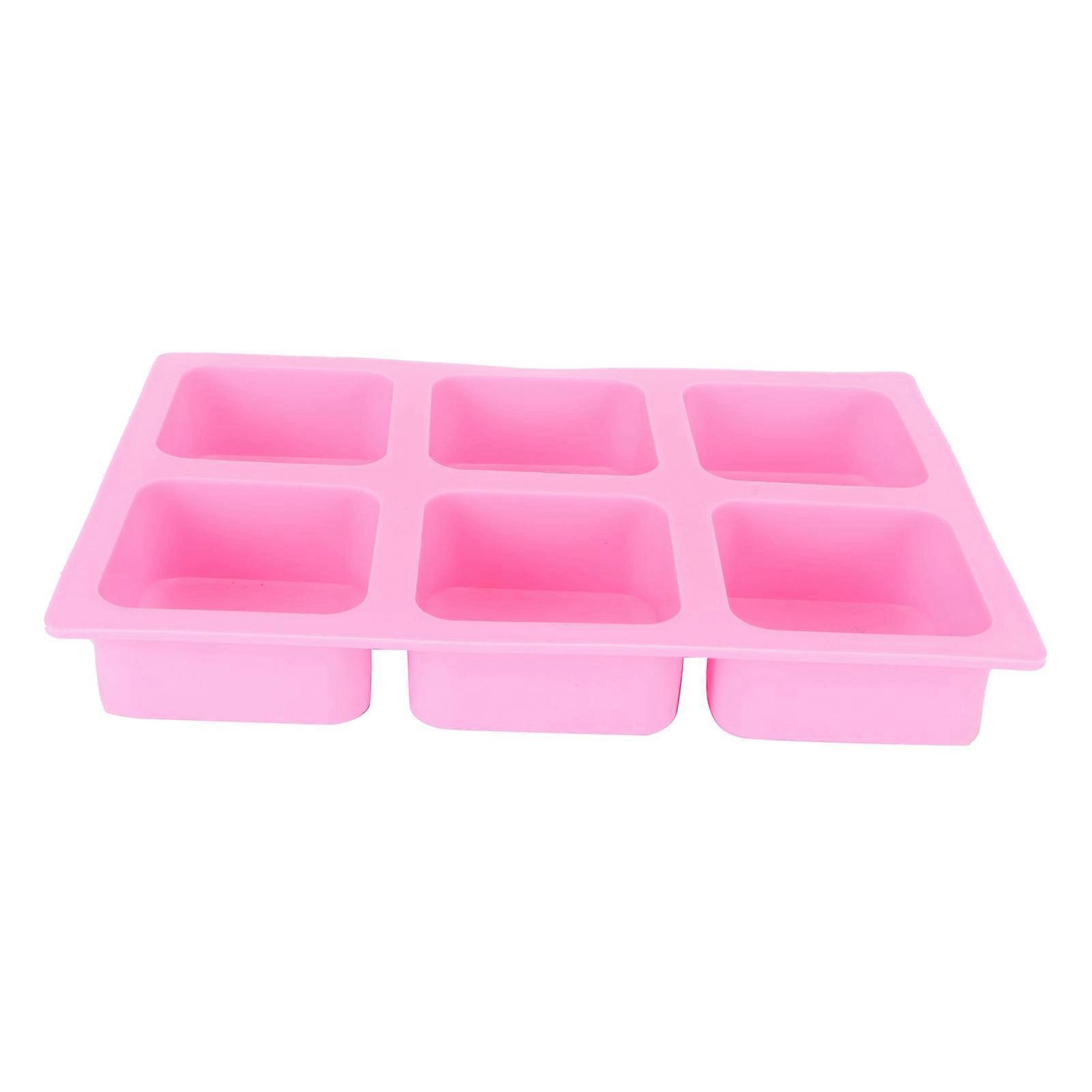 6-Grid Square Mold Silicone Soap And Cake Mold, DIY Tool For Soap Making And Baking, 6-Cavity