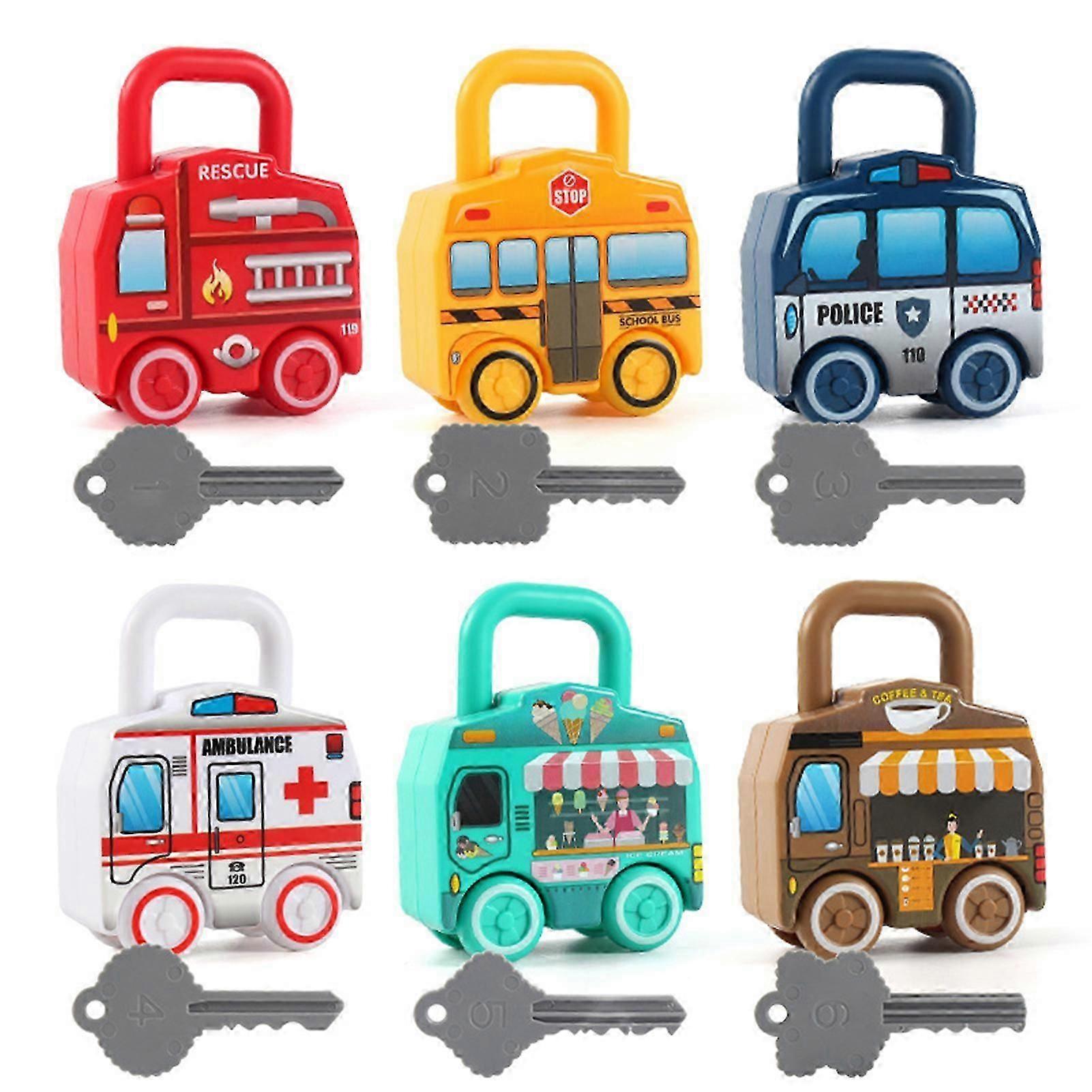 Learning Locks Toys with Keys Creative Numbers Bus Matching Game Great Gifts