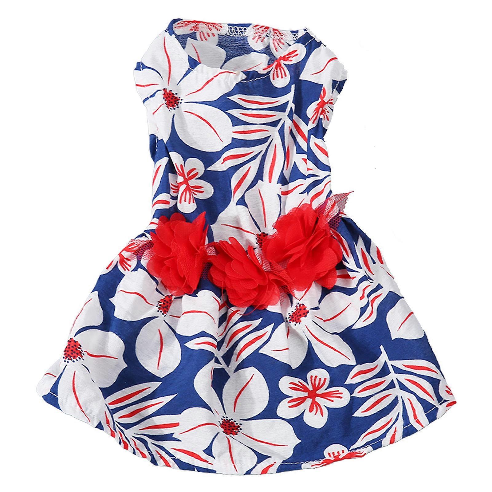 Vestido de Festa Luau para Animais de Estimação, Design Fofo com Estampas Florais Havaianas Vibrantes para a Escapadela Tropical do Seu Animal de Estimação
