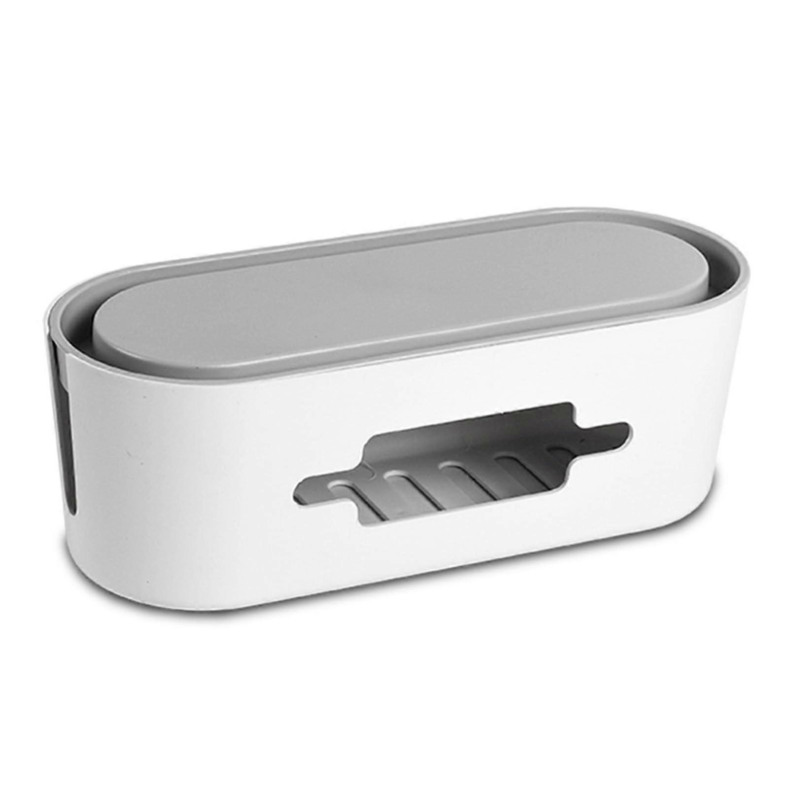 Cable Management Box ABS Plastic Power Strip Organizer for Desktop, Home Office, and Computer Setup
