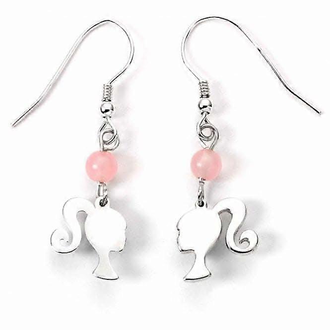 Sterling Silver Silhouette Rose Quartz Drop Earrings BMSDE0025