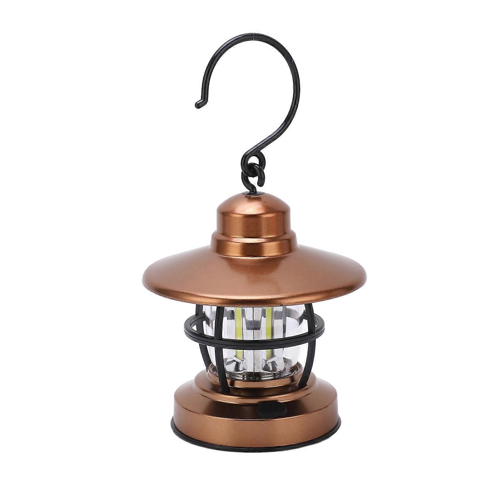 Hanging Lantern Camping Vintage Hook Design One Button Switch 3 COB Battery Powered Camping Lantern