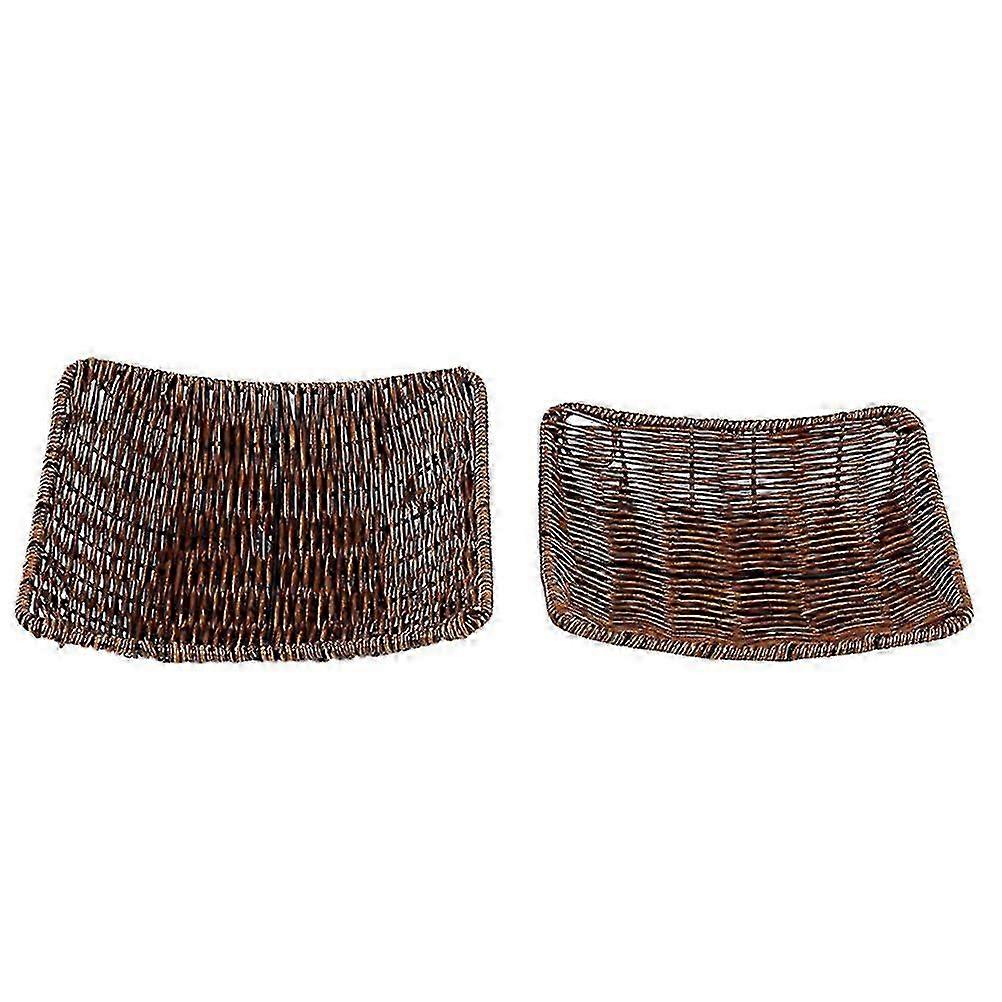 2 Pcs Square Wicker Baskets for Picnic Ideal for Vegetables & Cutlery