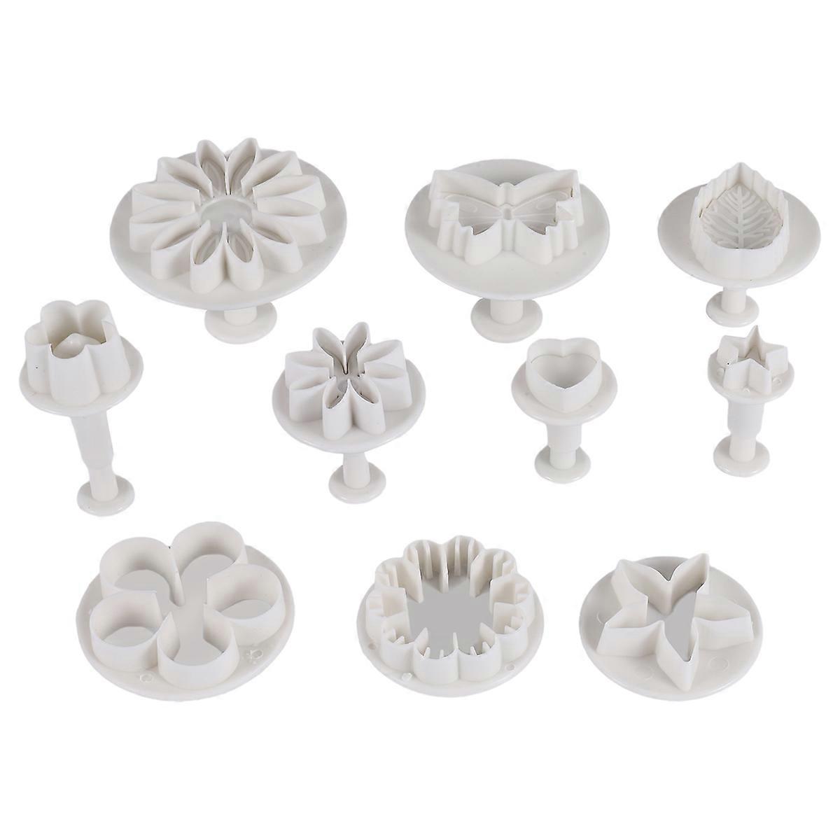 33 Piece Fondant Cake Cookie Plunger Cutter Sugar Craft Flower Leaf Butterfly Heart Shape Decorating