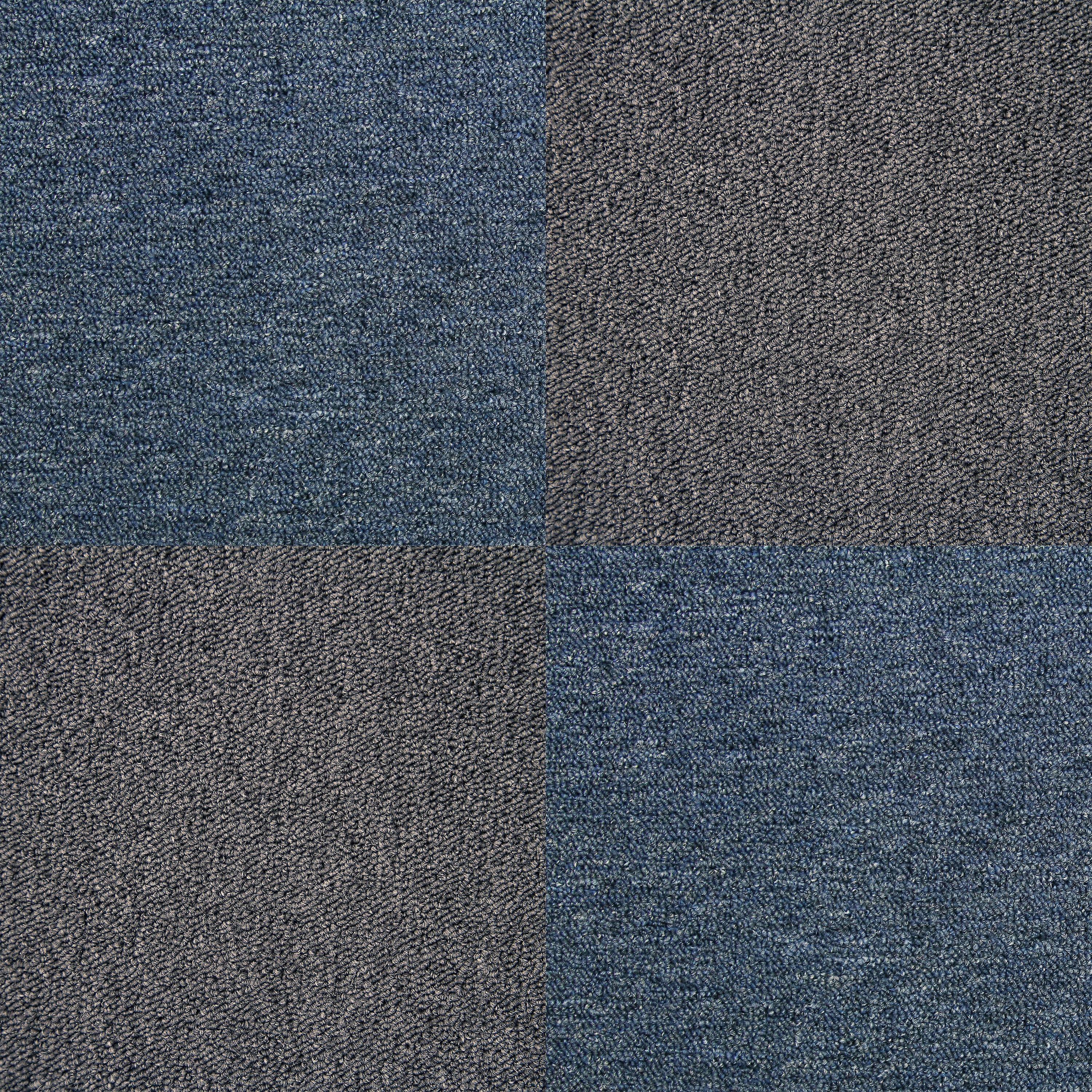 40 x Carpet Tiles 10m2 / Storm Blue & Charcoal Black