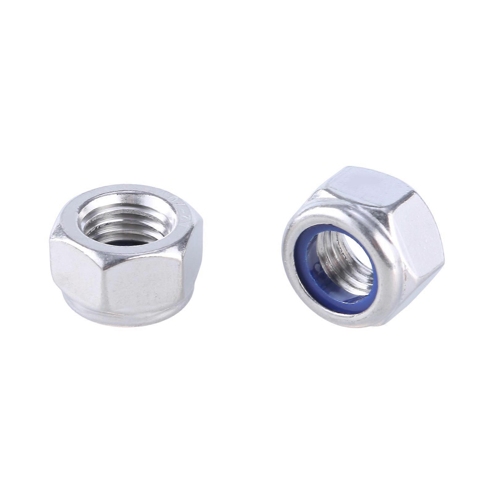 Industrial Stainless Steel Not Loose Nut set Nylon Insert Lock Nut set Hexagonal Safety Nut set 100pcs for Auto & Marine  M4