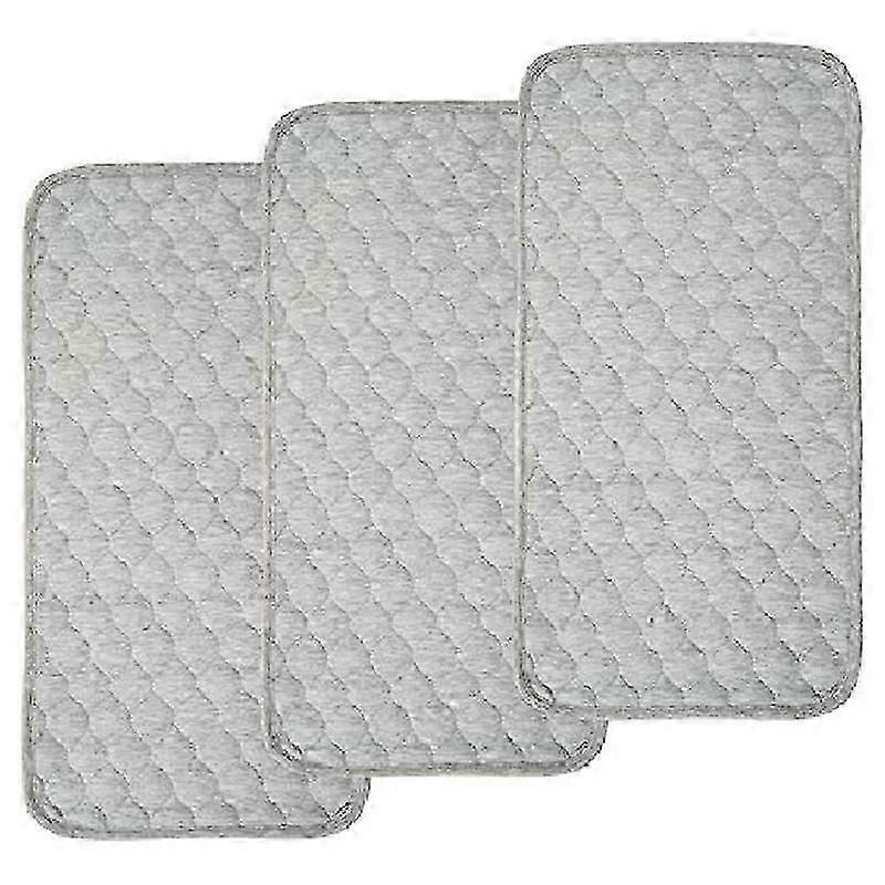 Baby Diaper Pads Bamboo Quilted Thicker Waterproof Changing Pad Liners, 3 Count Gray
