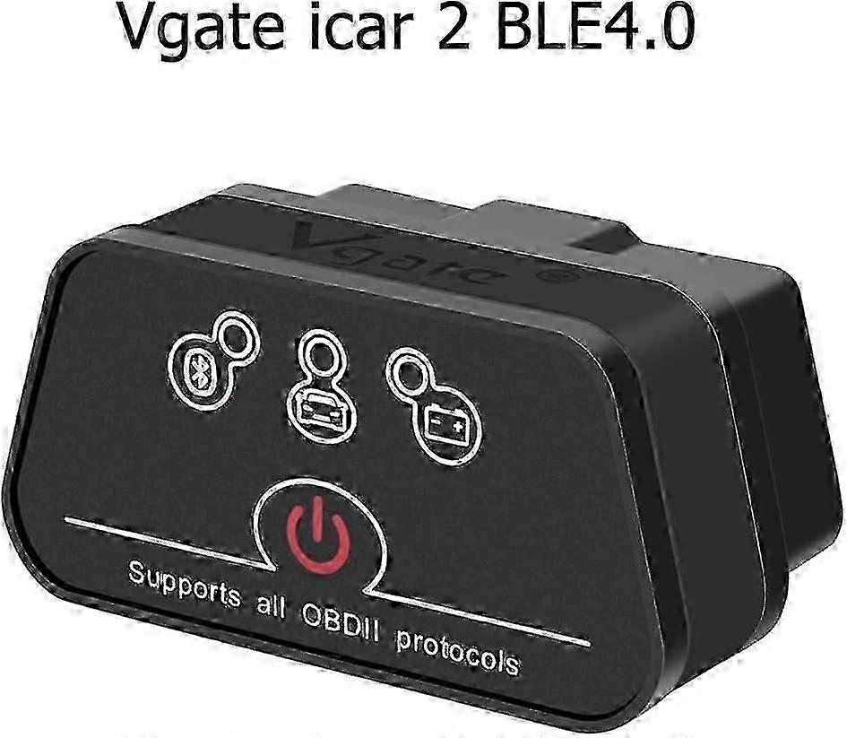Obd Bluetooth, Icar 2 Ble4.0 Obd2 Adapter Diagnostic Tools Car Code Reader For Ios, Android And Windows (Black)