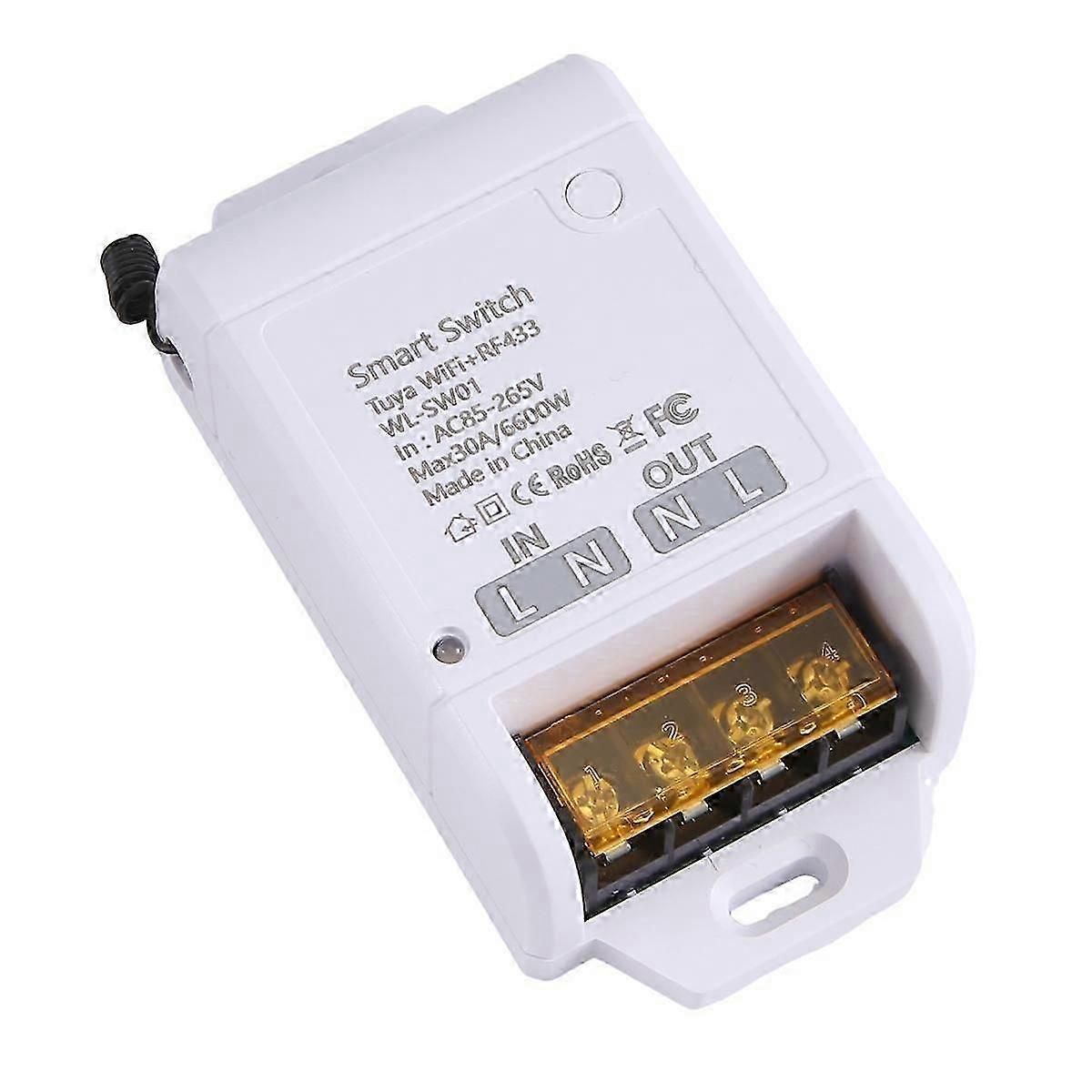 Vocdikficy ZigBee WiFi Stroomonderbreker – 30A / 6600W, Met RF433 Afstandsbediening En Spraakbesturing – Compatibel Met Tuya En Alexa, Voor Slimme Stroomregeling