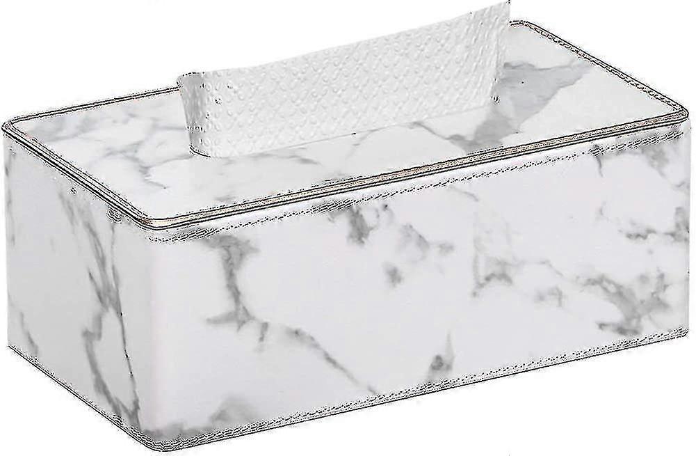 Elegant Rectangular PU Leather Tissue Box Holder - Stylish Dispenser for Home & Office Decor