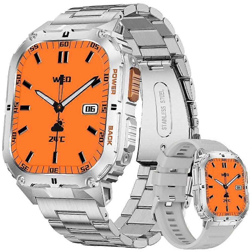 Smart Watch 1.96-inch AMOLED Fitness Tracker, Can Answer Calls, 100+ Exercise Modes, Heart Rate/Sleep Monitor, 5ATM Waterproof Pedometer for Android i