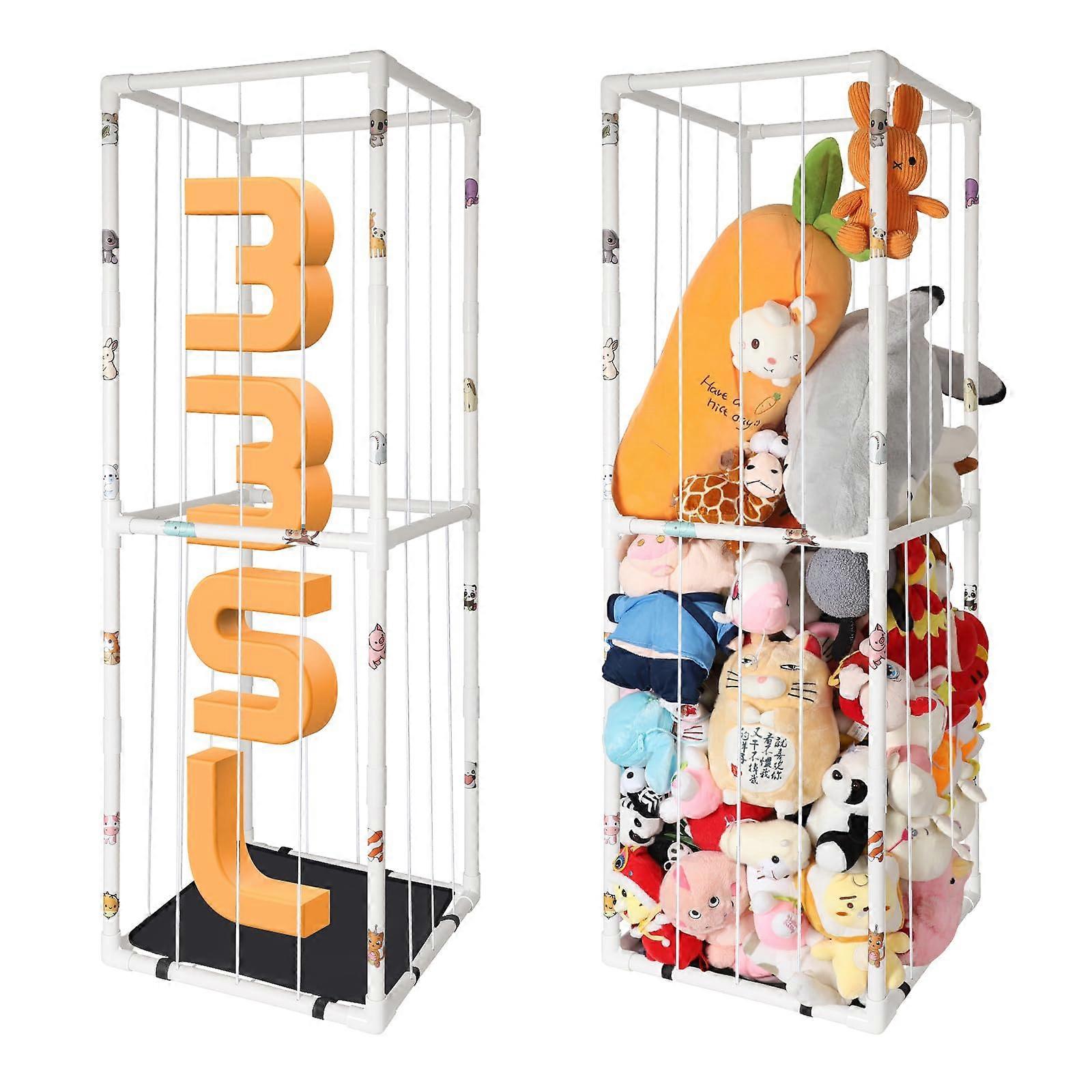 Extra Large Stuffed Animal Storage for Corner Organizer,Premium PVC Material with Elastic Cord