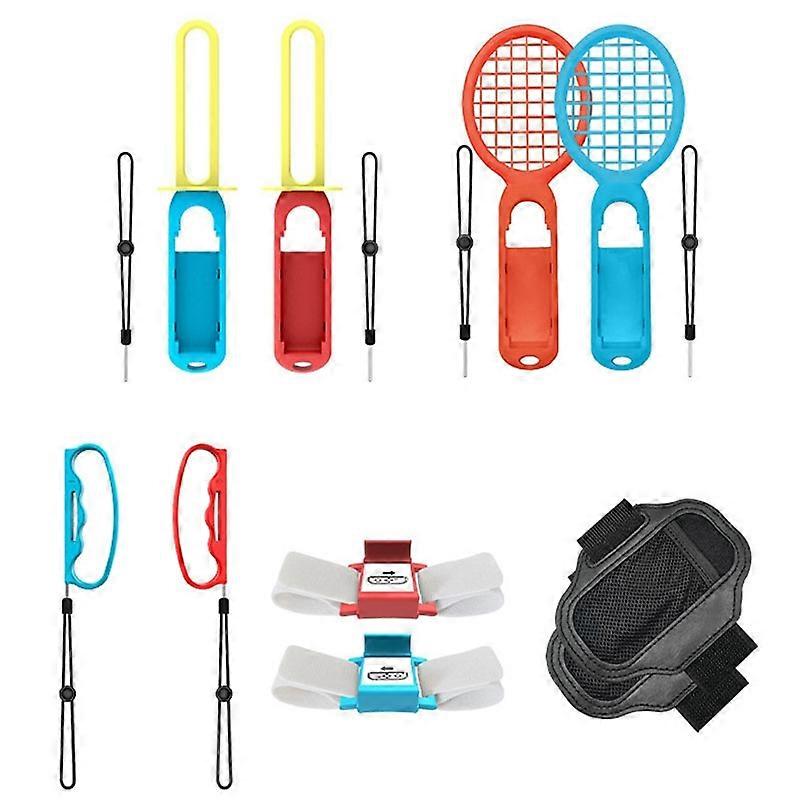 IPLAY HBS-447 10 In 1 Grip + Wrist Strap + Strap + Lightsaber + Racket Sports Set For Nintendo Switch IPLAY 10 In 1