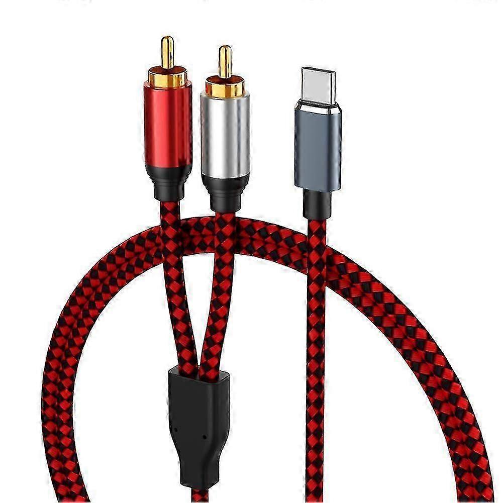 Usb Type C To 2 Rca Audio Cable Type-c Rca Cable,usb-c Audio Line For Home Theater Amplifier Dvd Tv Speaker (0.5m/1.6ft)