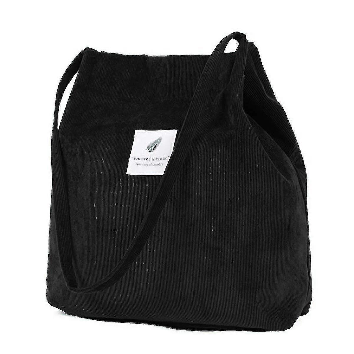 Women's Handbag, Large Canvas Bag, Women's Cord Shoulder Bag, Handbag, Shopperblack