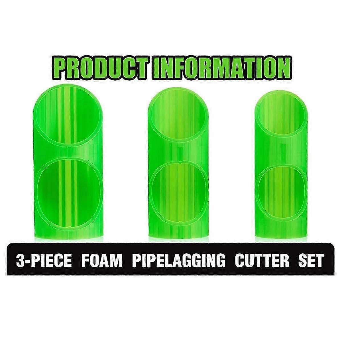 6pcs Foam Pipe Cutting Tools Green Pipe Insulation Cutting Guide Insulation for Home Suitable for 15mm, 22mm, 28mm Pipes