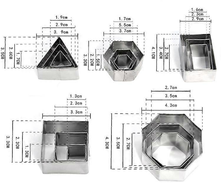 Cookie Cutters DIY Tools for Baking Small Stainless Steel Cookie Cutters 24 Pieces Geometric Cookie Cutters Set