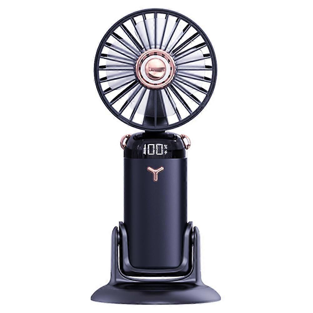 Digital Display Folding Rotating Desktop Stand Fan USB Charging 5 Speed