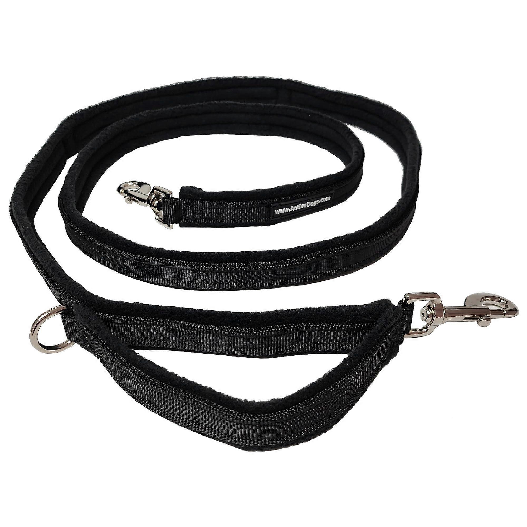 ActiveDogs Luxury Fleece Crossbody Dog Leash 6.5ft Hands-Free Adjustable Length Comfortable for Walking and Training