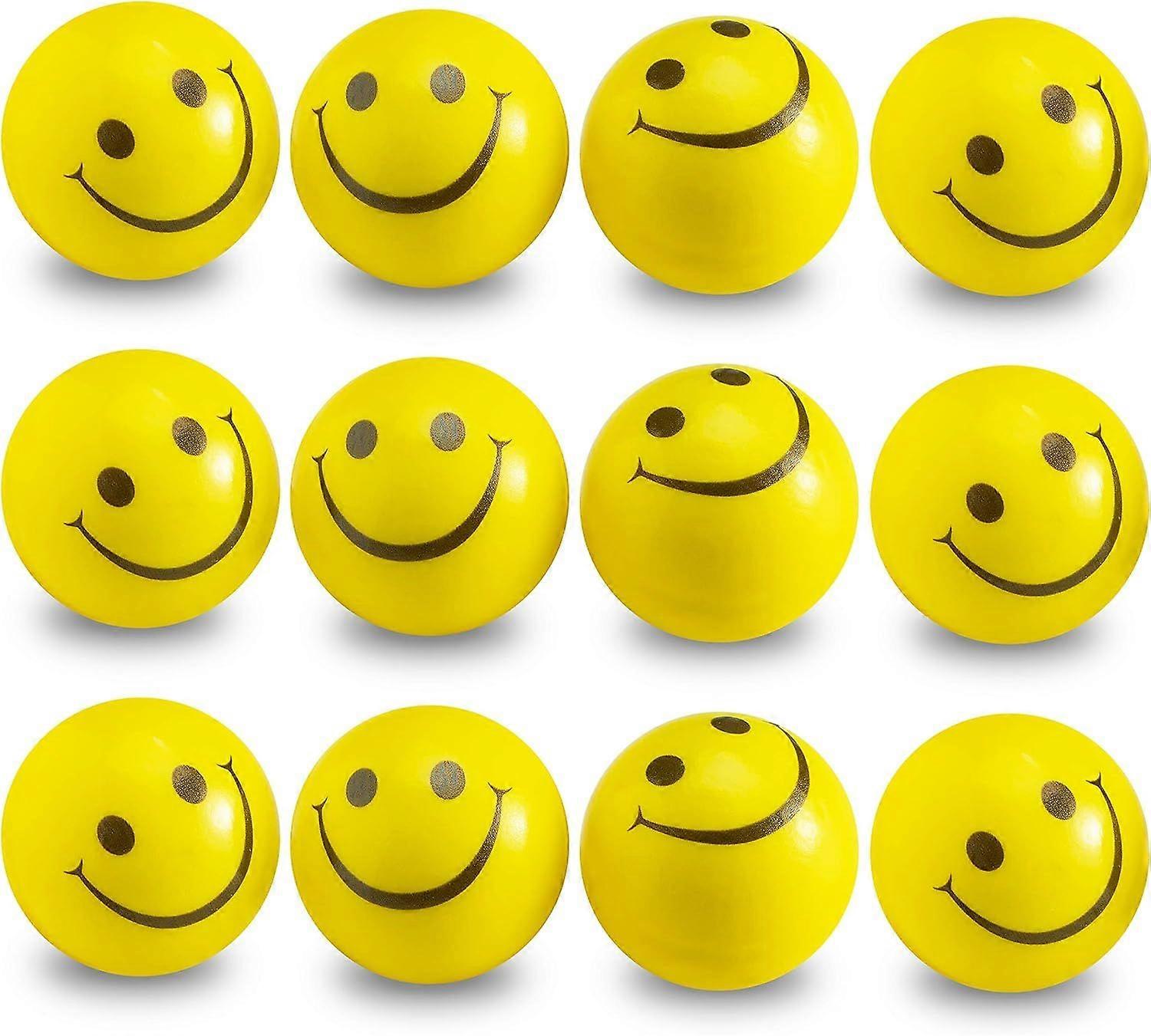 JUSCH SAYTAY Smile Face Stress Balls (Bulk Pack of 24) για παιδιά και ενήλικες, 2 ιντσών κίτρινες διασκεδαστικές χαρούμενες μπάλες συμπίεσης προσώπου για ανακούφιση από το άγχος, Hand Therap