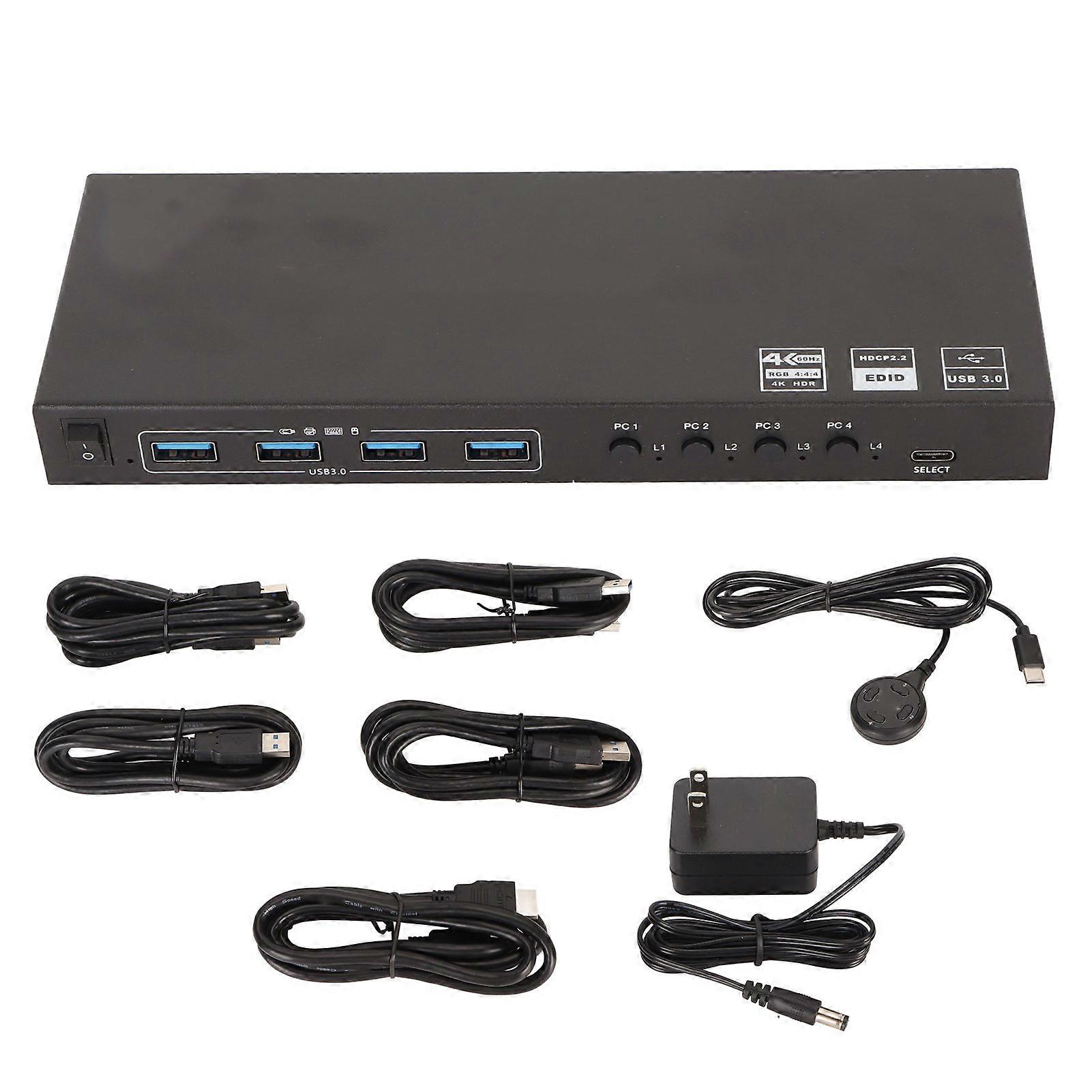 USB Switch 8 Ports 4 USB3.0 18Gbps 4K 60Hz 2K 120Hz HDCP 2.2 HD KVM Switcher for Keyboard Mouse Computer