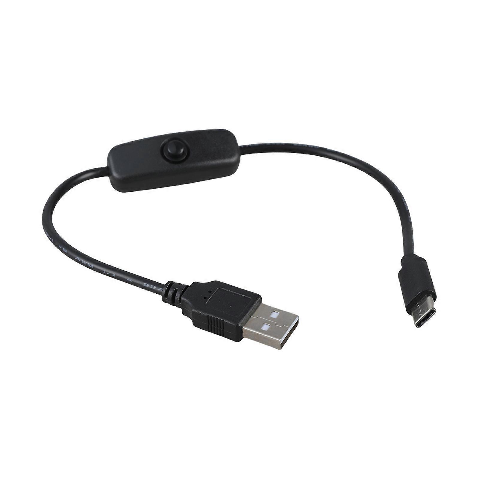 USB Type C Extension Cable 5V Power Cord USB A To Type C Power Cable With Switches for Lamp, Fan LED Strips Lighting