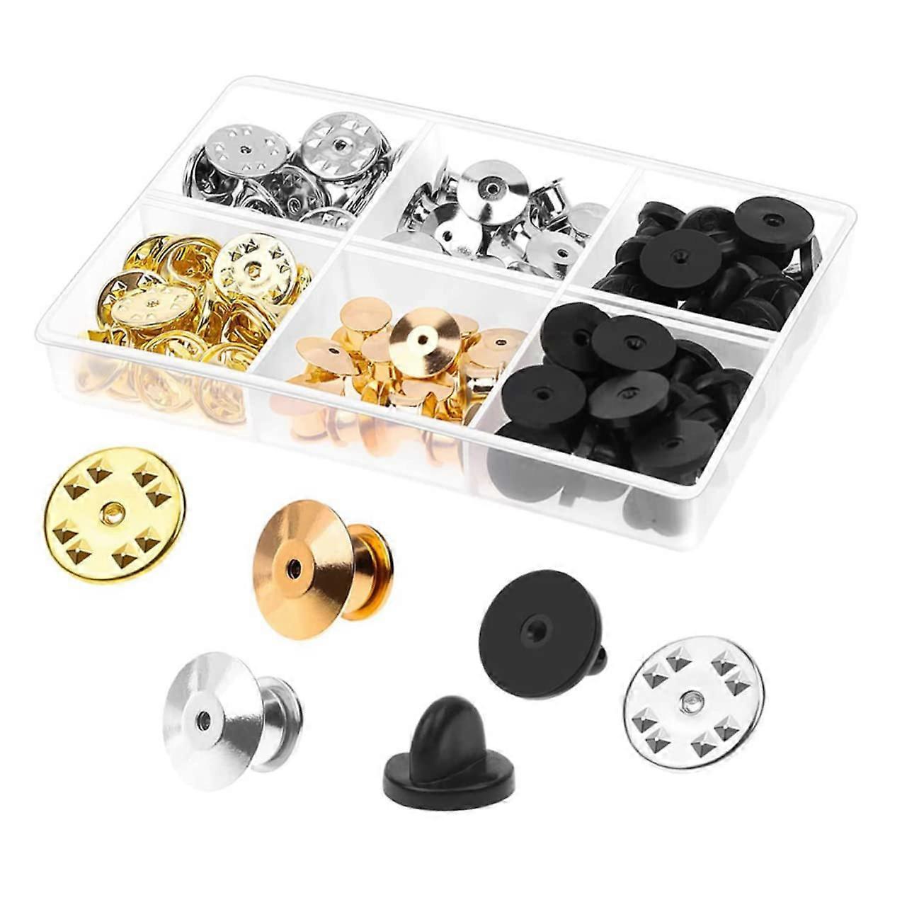 84pcs Multipurpose Yellow Pin Back Round Clasp for Safety Spring Latch, Decorative Boutonniere Pins, Daily Use Badge Holders