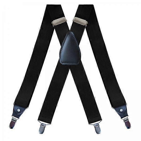 3x Suspensórios para Homens Alças Elásticas Clipes Fortes X Sólidos 1.38 Polegadas Ajustáveis