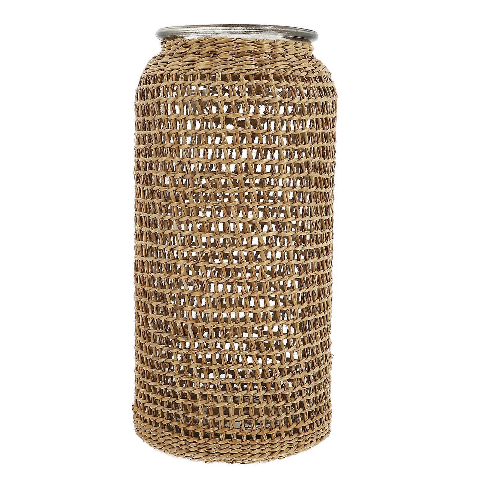 Decorative Vase for Bookshelves, Distinctive Woven Appearance, Trendy Accessory
