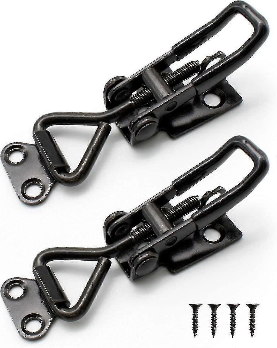 2 Pieces Adjustable Toggle Clamps, Steel Latch Clip, Metal Toggle Latch, Strong Clamping Force, for Cabinets