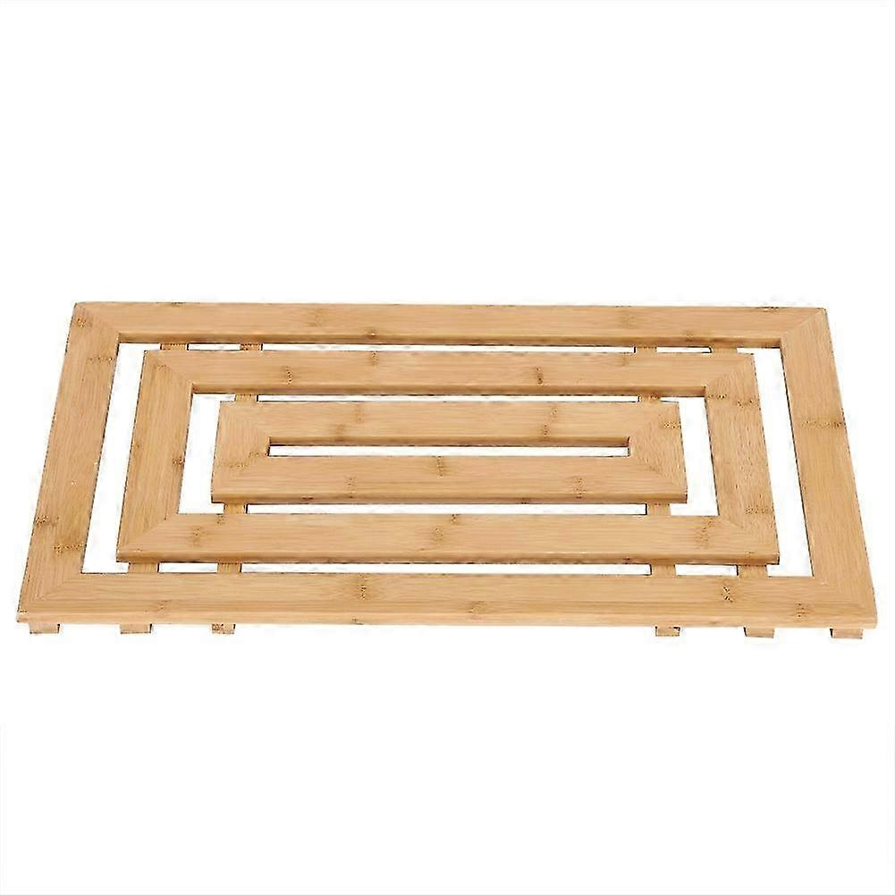 Anti-slip Bamboo Shower Mat - Natural Rectangular Duck Board Bathroom Mat