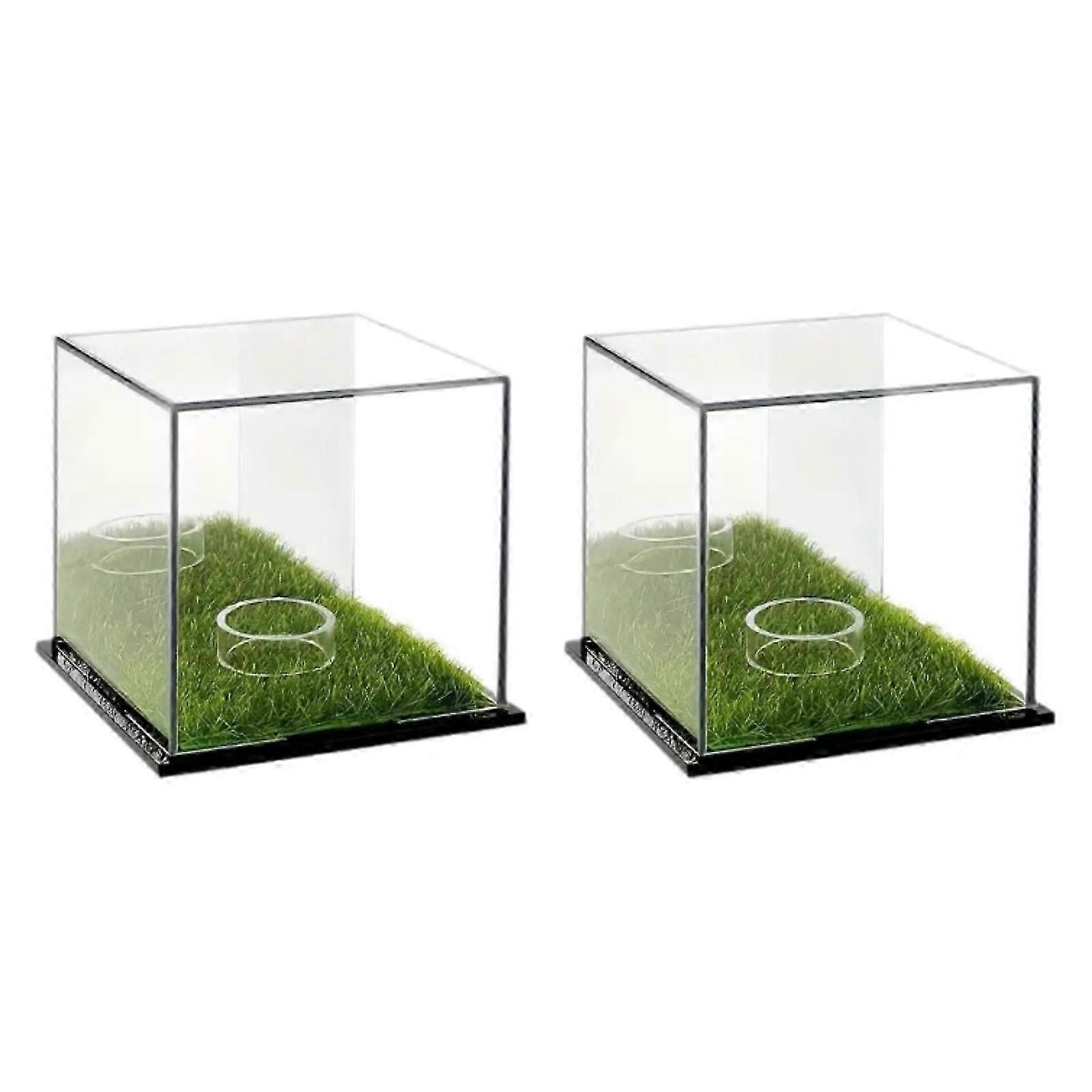 2Pcs Baseball Display Case Embedded Storage Organizer Box Suitable for Indoor Use