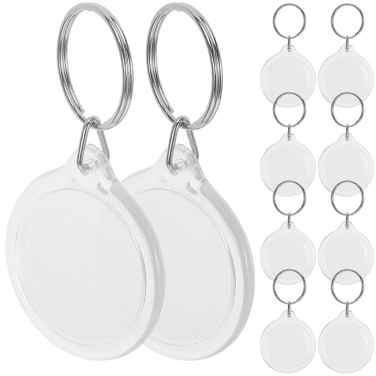 Transparent Acrylic Photo Frame Keychain – 100pcs DIY Blank Insert Keyring for Custom Photos, Shatter Resistant, Easy Assembly, Craft Projects