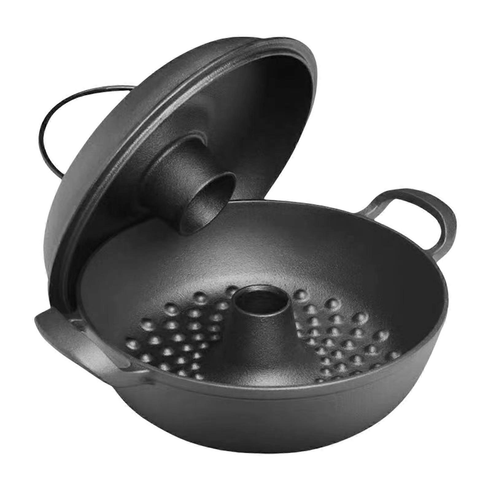 Thickened Roaster Pot with Dual Handles with Lid Multi Use Cast Iron Dutch Oven