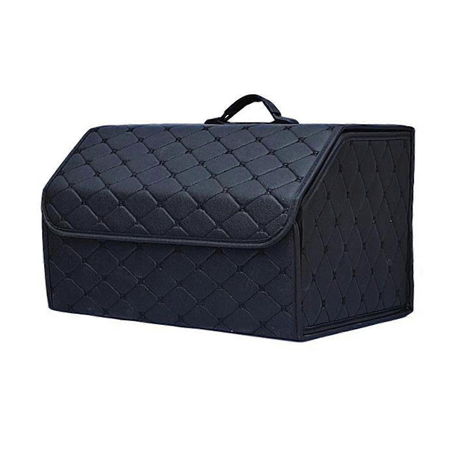 Foldable PU Leather Car Trunk Organizer Storage Bag with Multi-Compartment