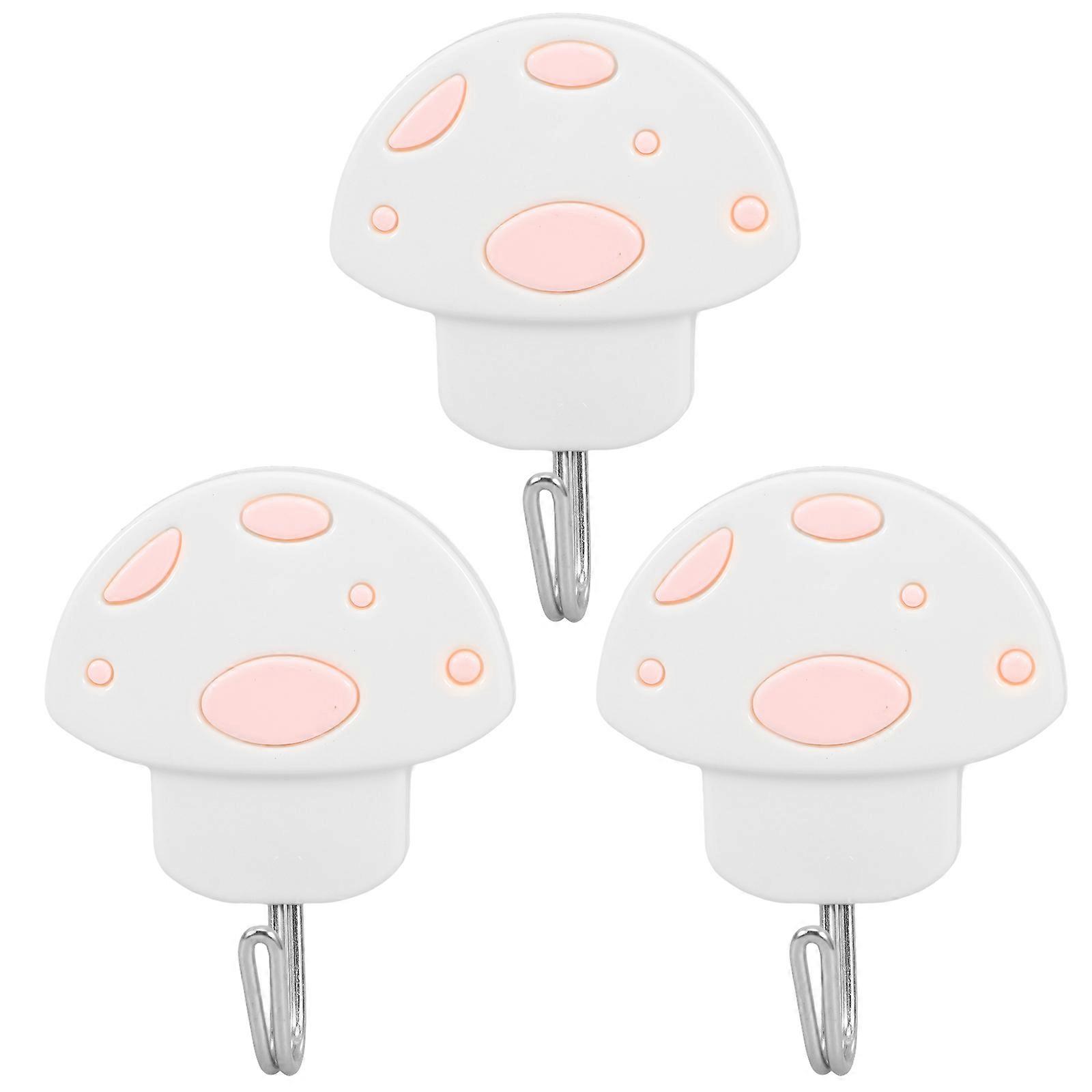 Wall Mounted Hooks, Mushroom Form for Kitchens, Reliable Adhesive Strength