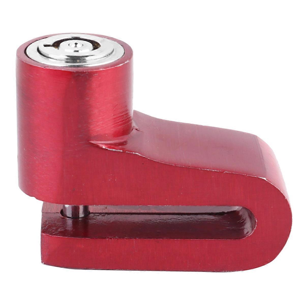 Compact Keyless Motorcycle Disc Brake Lock, Durable Theft Security Lock for Scooters and Motorbikes, Red Color
