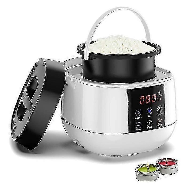 Candle Making Wax Melting Pot with LED Temperature Display for Beginners - White