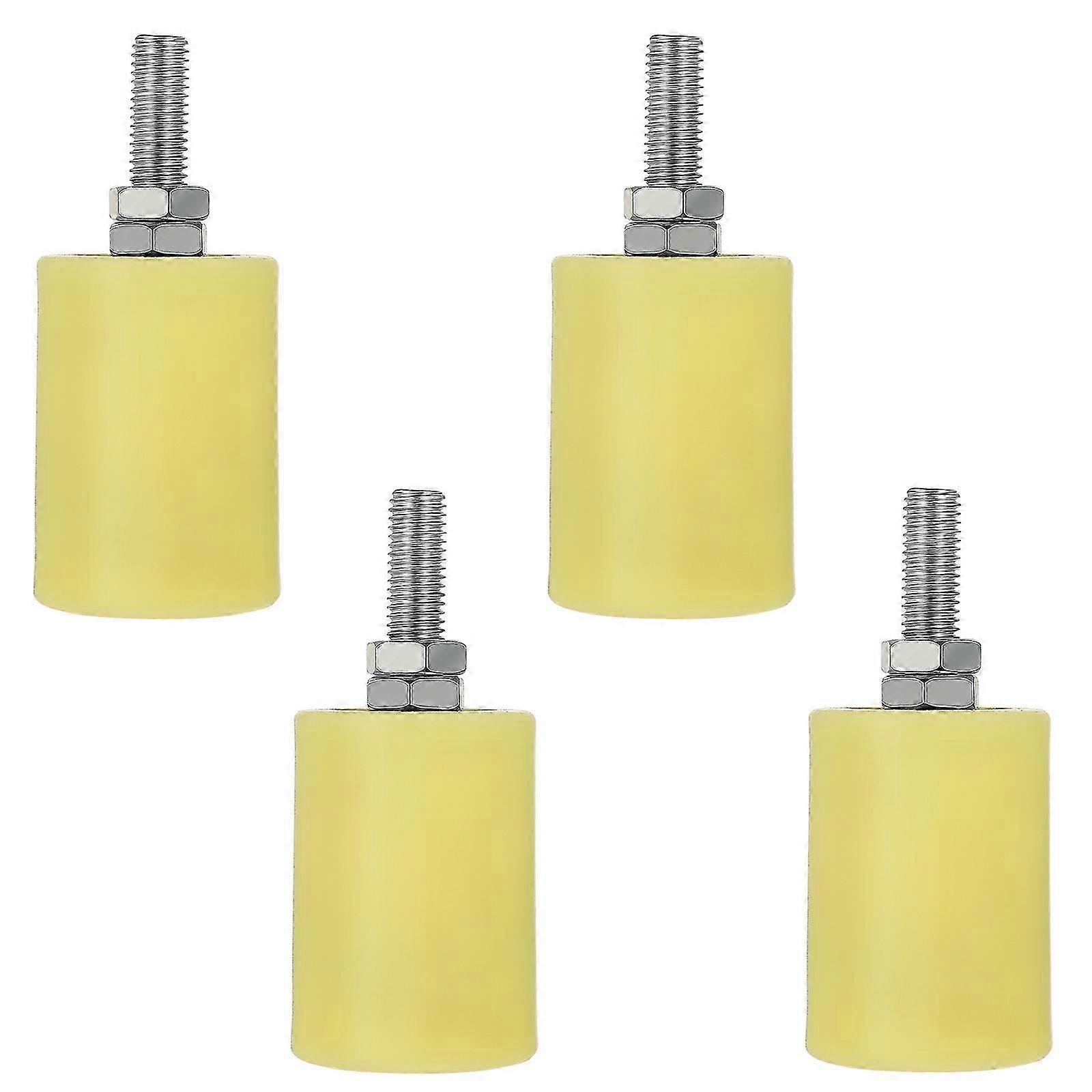 4pcs Heavy Duty Nylon Sliding Gate Rollers 10x5x5cm Jaune clair
