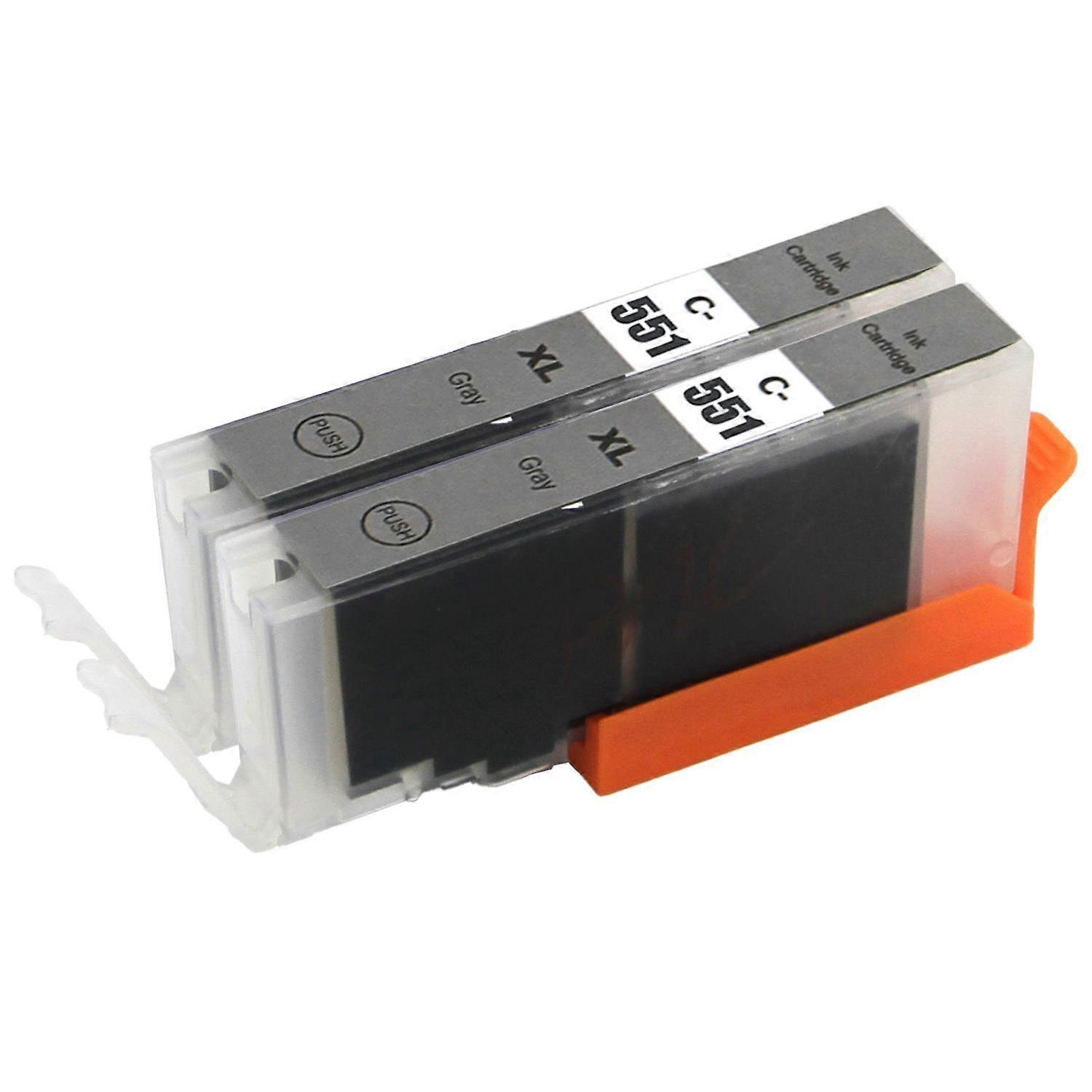 Go Inks Kompatible CLI-551GY Tintenpatrone Grau 2er Pack für Canon Pixma Drucker