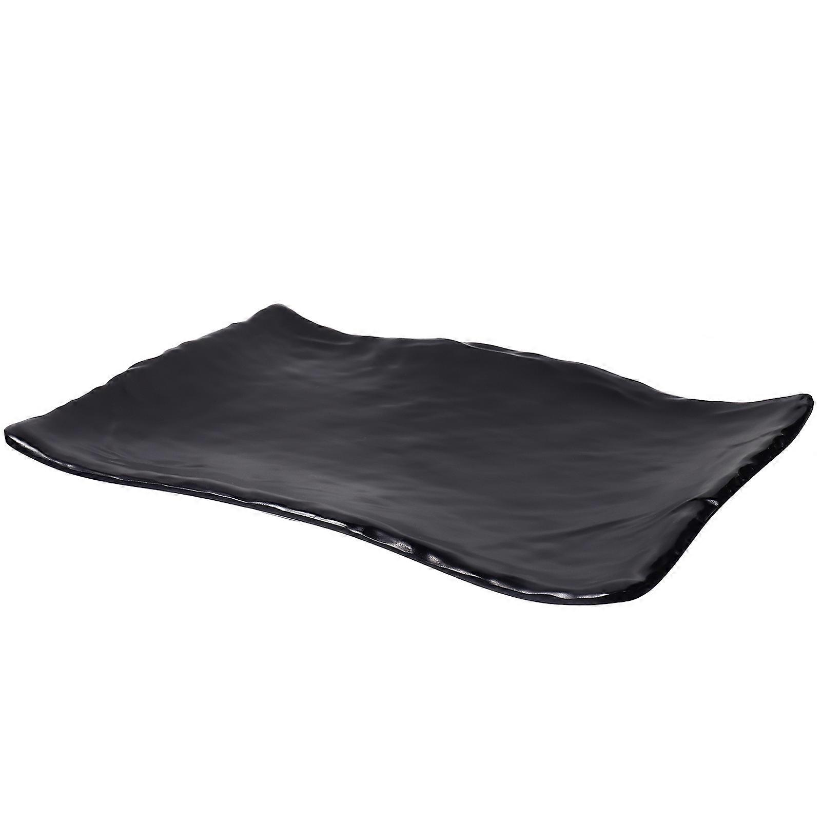 Rectangular Sushi Plates Japanese Food Dish Home Use Black 32.00X22.00X2.70CM Food Serving 1Set